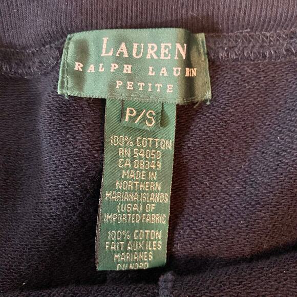 Lauren Ralph Lauren Womens Size P/S Fleece Drawstring Dark Blue Shorts Preppy - Picture 4 of 8